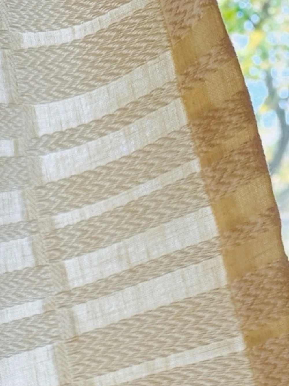 Set of 2 West Elm Mixed Stripes Jacquard Curtain Panels 48x96 Cream Ivory
